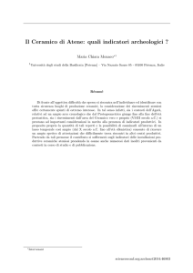 Il Ceramico di Atene: quali indicatori archeologici ?