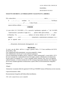 Richiesta Taglio Pianta Arborea - Alberi 2017