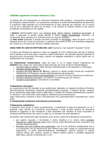 LESIONE Legamento Crociato
