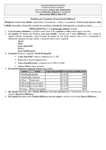 Database per la gestione di una piccola biblioteca