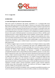 La ricetta delle Regioni per ridurre la spesa farmaceutica Dopo certo