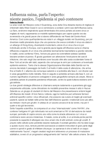 Influenza suina, parla l`esperto: niente panico, l`epidemia si può