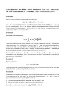 esercizi su processi aleatori