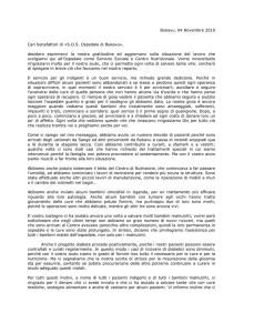 Lettera di ringraziamento di Suor Elena