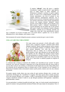 Il termine “allergia” viene dal greco e significa letteralmente “reagire