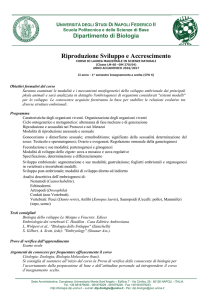 Riproduzione Sviluppo e Accrescimento
