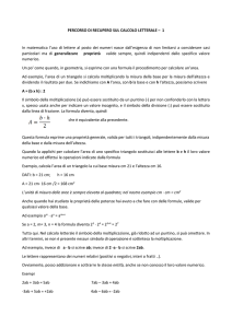 PERCORSO DI RECUPERO SUL CALCOLO