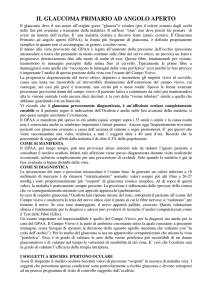 IL GLAUCOMA PRIMARIO AD ANGOLO APERTO