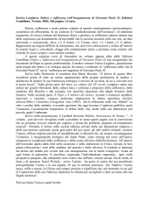 Dolore e sofferenza nell`insegnamento di Giovanni
