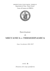 Esercitazioni di MECCANICA e TERMODINAMICA