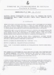 Ordinanza Sindacale n. 47 del 24.11.2013