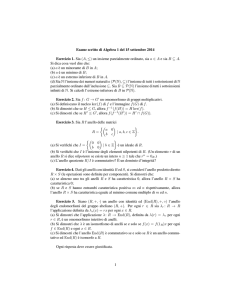 Esame di Settembre 2014 di Algebra 1