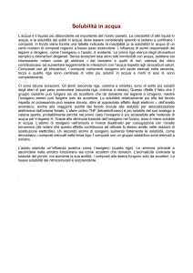 Solubilità in Acqua di Composti Organici