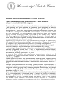Analisi biochimiche dei tessuti di piante sottoposte a stress ambientali