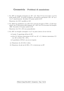 Geometria – Problemi di ammissione