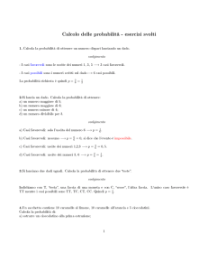 Calcolo delle probabilità - esercizi svolti