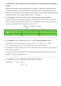 Correzione della verifica sommativa di geometria della classe 2A
