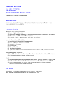 Matematica per le applicazioni statistiche 1) Cenni di algebra delle