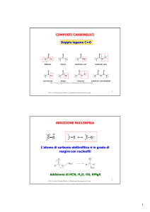 COMPOSTI CARBONILICI Doppio legame C=O ADDIZIONE