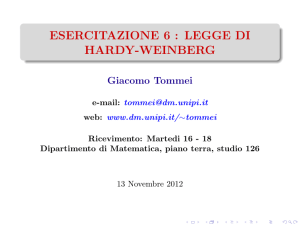 esercitazione 6 : legge di hardy-weinberg