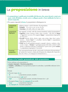 La preposizione in breve