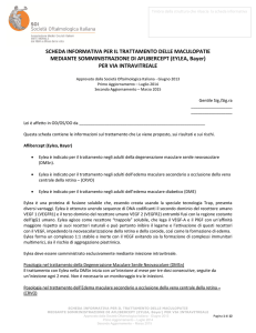 SCHEDA INFORMATIVA PER IL TRATTAMENTO DELLE