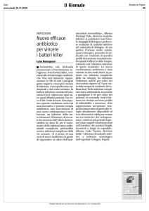 Nuovo efficace antibiotico per vincere i batteri killer