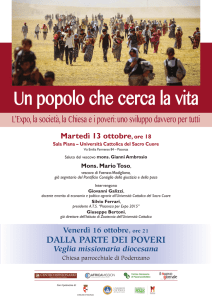 L`Expo, la societa, la Chiesa e i poveri: uno sviluppo davvero per tutti