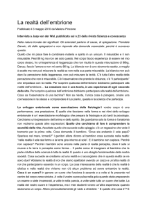 La realtà dell`embrione