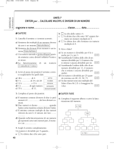 UNITÀ 7 CRITERI per... CALCOLARE MULTIPLI E