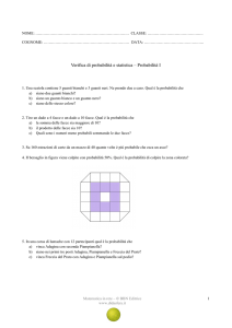 Verifica sul calcolo delle probabilità