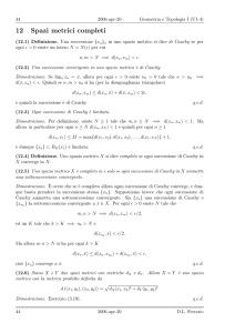 12 Spazi metrici completi