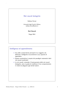Reti neurali biologiche Intelligenza ed apprendimento