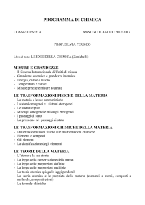 programma di chimica