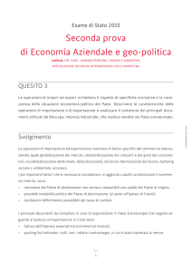 Economia aziendale e geopolitica (RIM) - Quesito 3