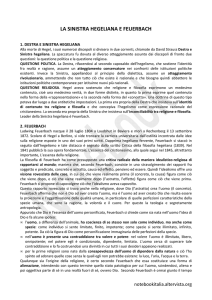 Sinistra hegeliana e Feuerbach - Notebook Italia