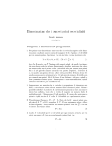 Dimostrazione che i numeri primi sono infiniti