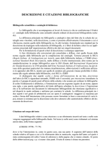 descrizione e citazione bibliografiche