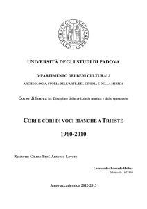 CORI E CORI DI VOCI BIANCHE A TRIESTE