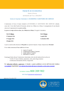 Test d`ingresso Economia