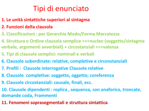 6. Clausole subordinate