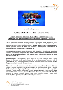 ROMEO E GIULIETTA. Ama e cambia il mondo L`opera musicale più