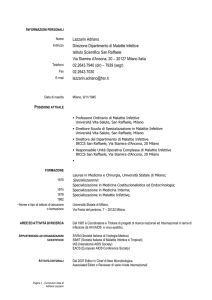 Lazzarin Adriano Direzione Dipartimento di Malattie Infettive Istituto