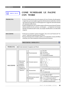 COME NUMERARE LE PAGINE CON WORD