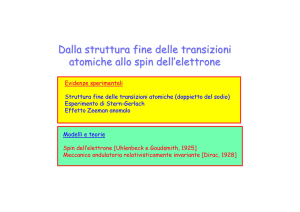 Dalla struttura fine delle transizioni atomiche allo spin dell`elettrone