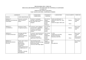 4D, Biologia,microbiologia e tecnologie di controllo sanitario, Prof