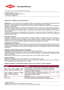 Spinetoram: bollettino tecnico informativo