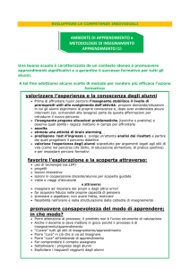 Ambiente di apprendimento e metodologie di insegnamento