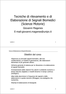 Tecniche di rilevamento e di Elaborazione di Segnali Biomedici