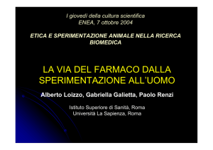 La via del farmaco: dal laboratorio all`uomo